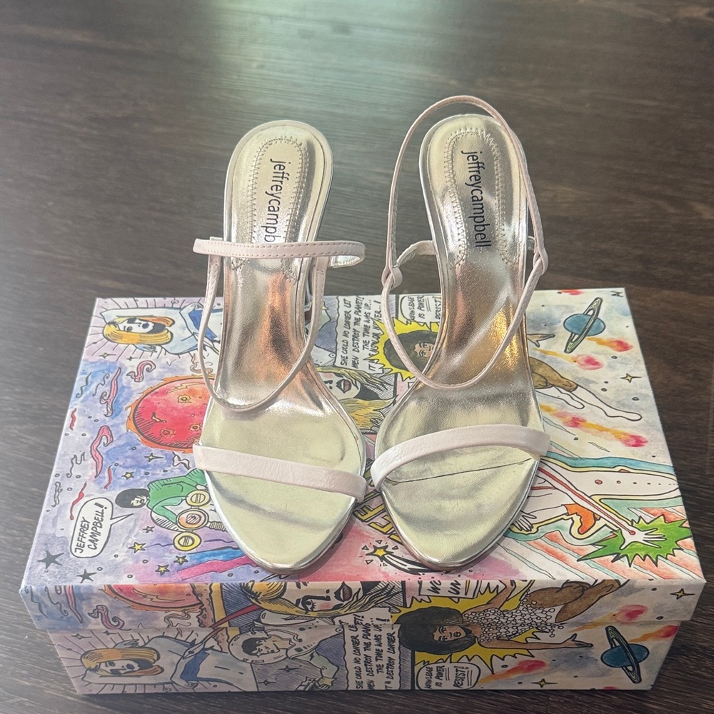 Jeffrey Campbell Metallic Silver Heels